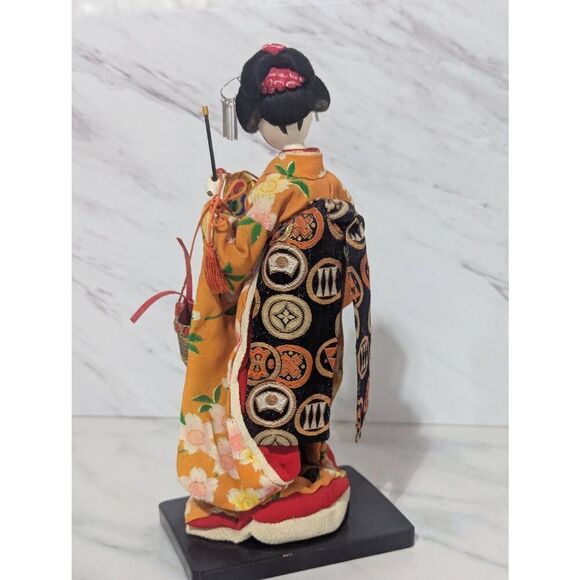 Vintage Japanese Geisha Doll With Fine Accessories Dolls 10" - Picture 5 of 8